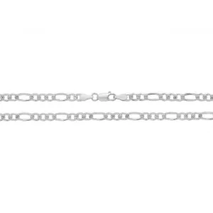 Acotis Silver Chain Figaro Pave G1096