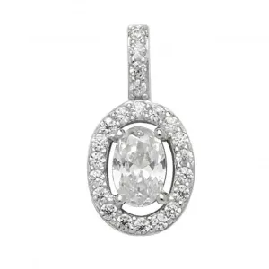 Acotis Silver Pendant Oval Zirconia G6222