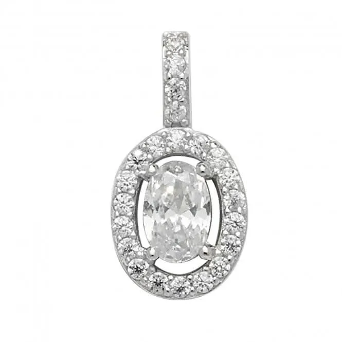 Acotis Silver Pendant Oval Zirconia G6222