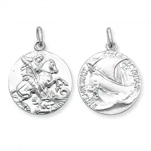 Acotis Silver Pendant St. George Double-Sided Round G6278