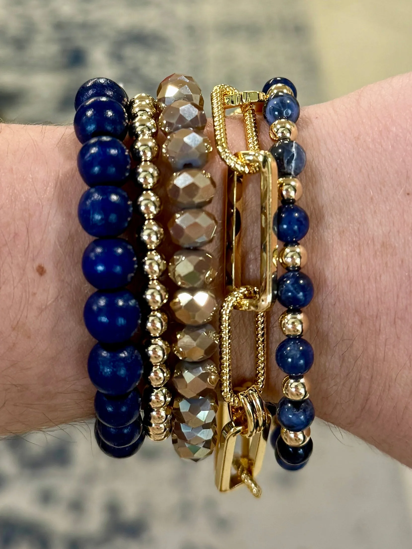 Admiral Blue Wood 8mm Bracelet