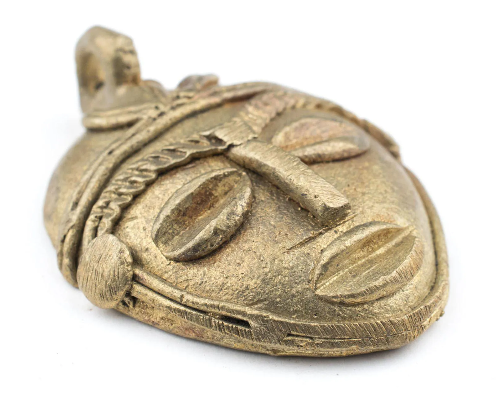 African Brass Mask Pendant (39x35mm)