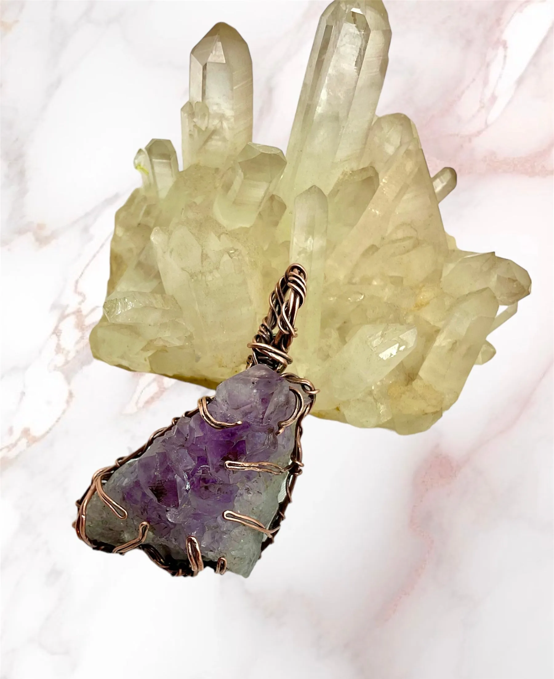 Amethyst Cluster Pendants