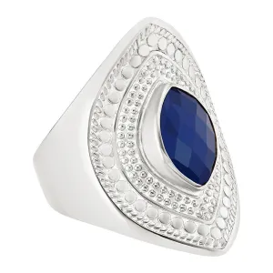 Anna Beck Lapis Marquise Shield Ring - Silver