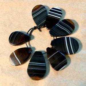 Antique Banded Agate Teardrops