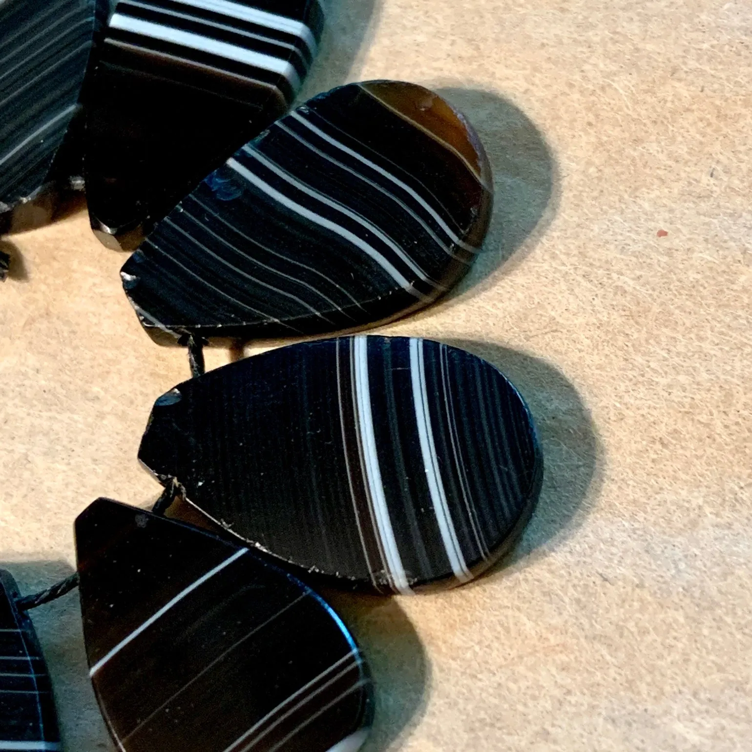 Antique Banded Agate Teardrops