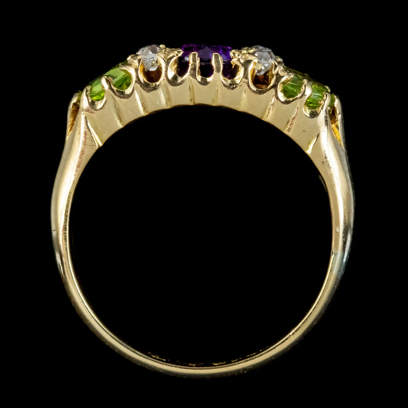 Antique Suffragette Ring 18ct Gold Amethyst Peridot Diamond S Blanckensee And Son Dated 1914