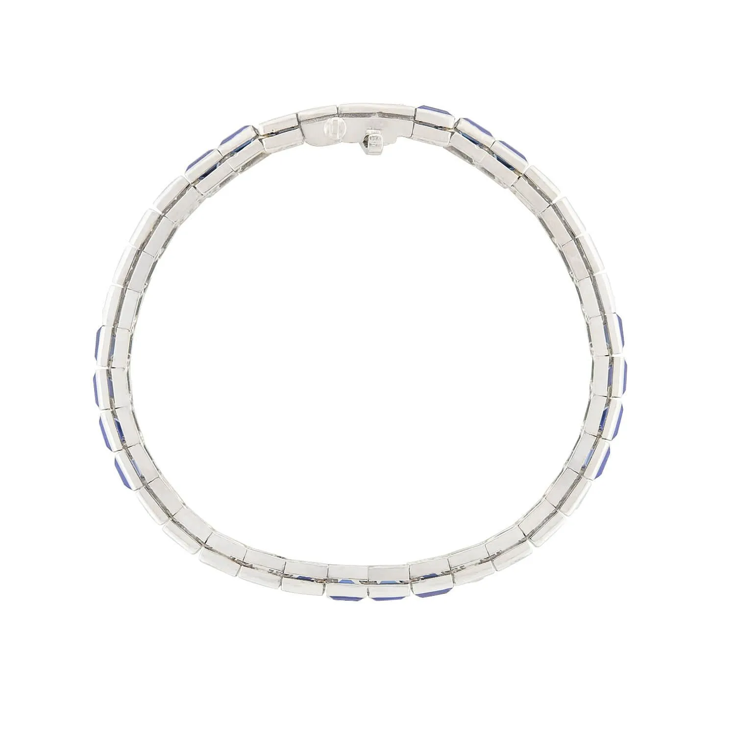 Art Deco 14k Sapphire and Diamond Tennis Bracelet