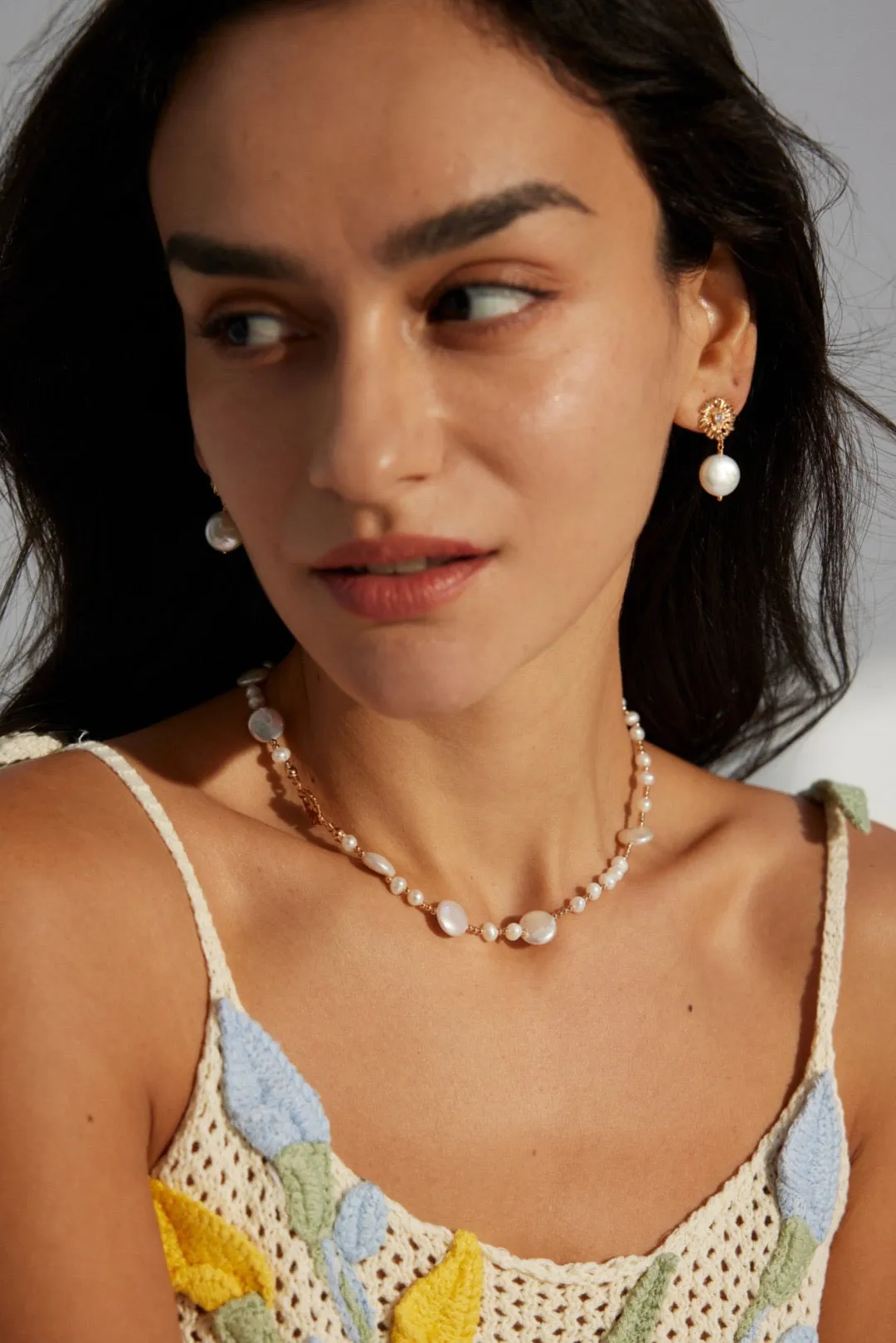 Aster Pearl Drop Earrings