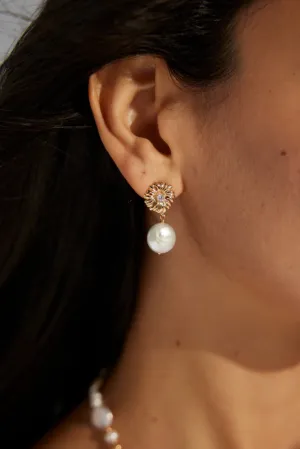 Aster Pearl Drop Earrings