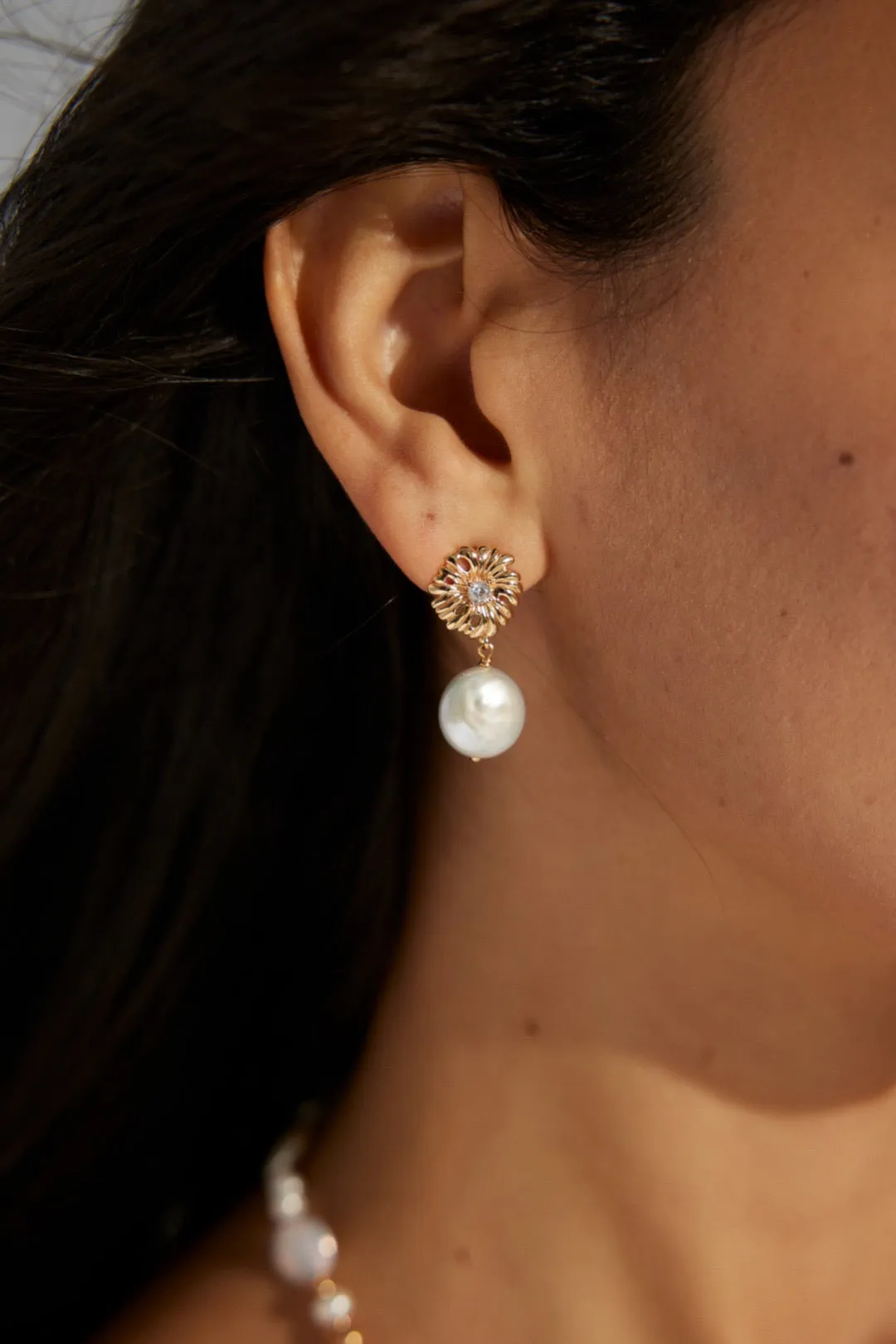 Aster Pearl Drop Earrings