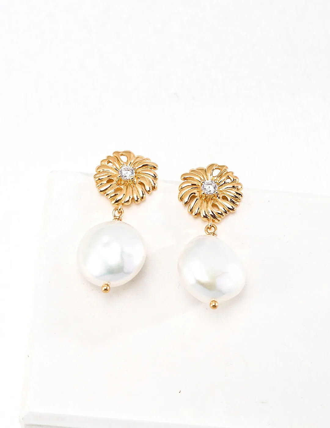 Aster Pearl Drop Earrings