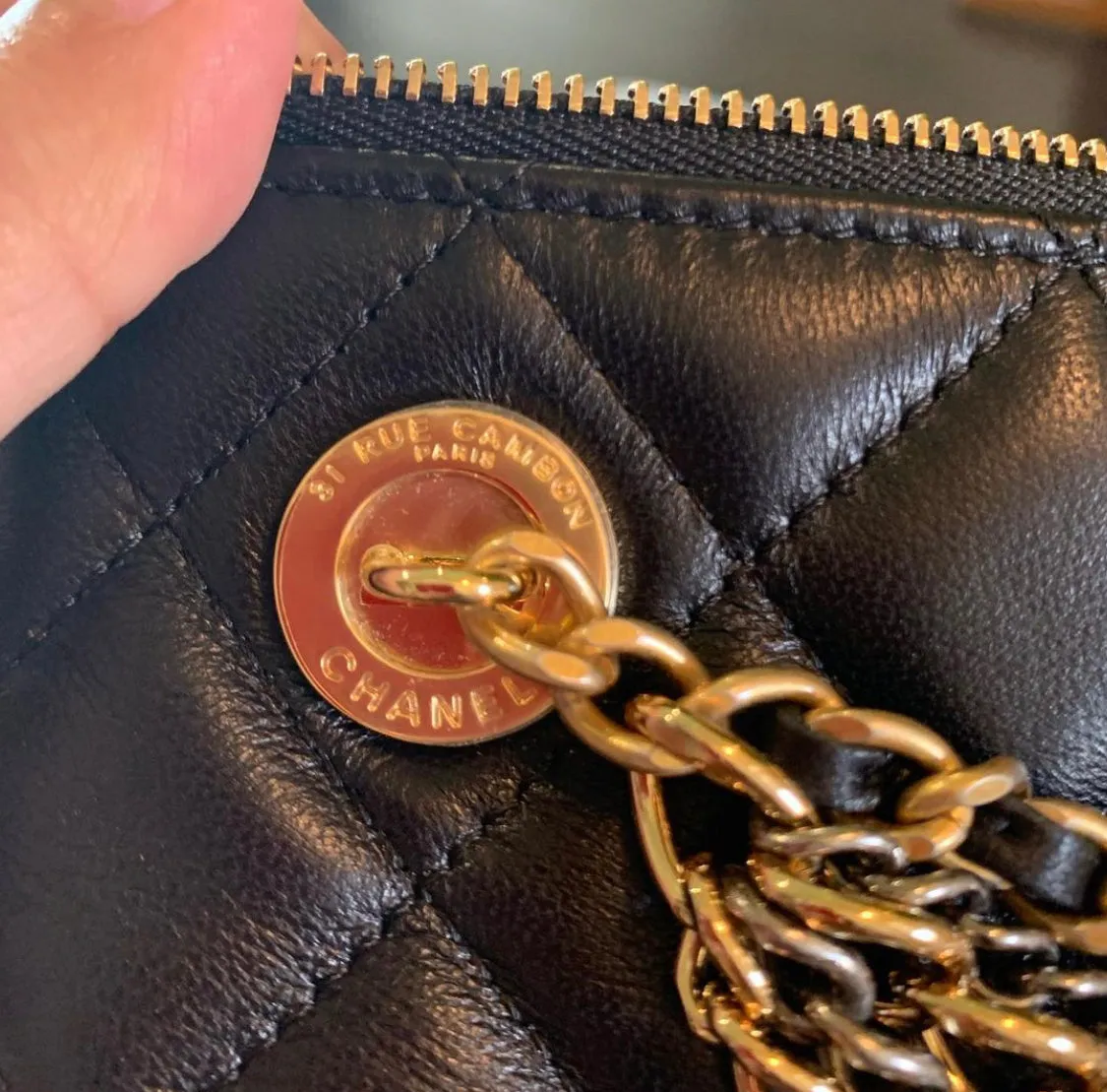 Authentic Chanel Paris-New York Amulet Chains Clutch