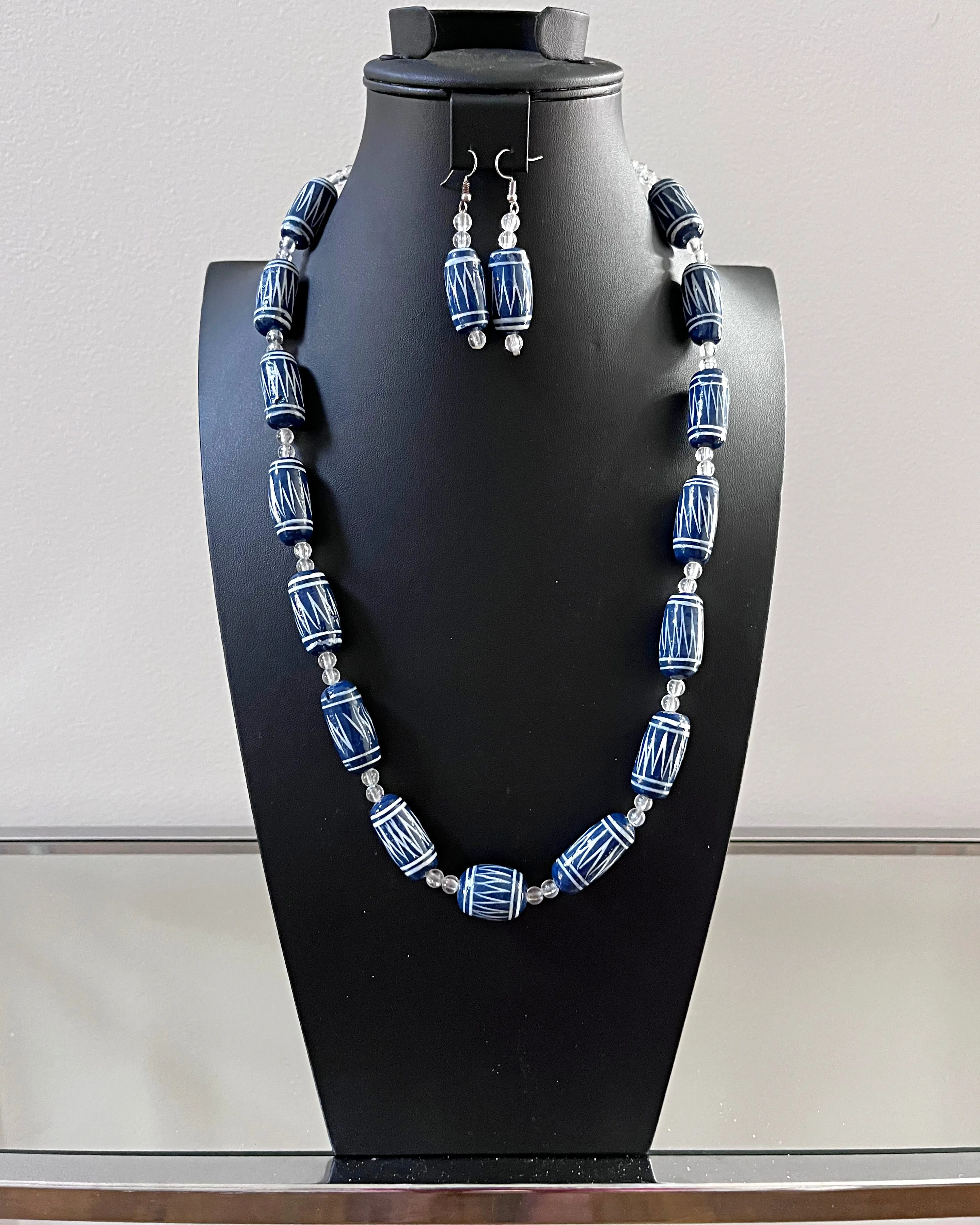 Bamileke Beads Traditional Necklace with Earrings