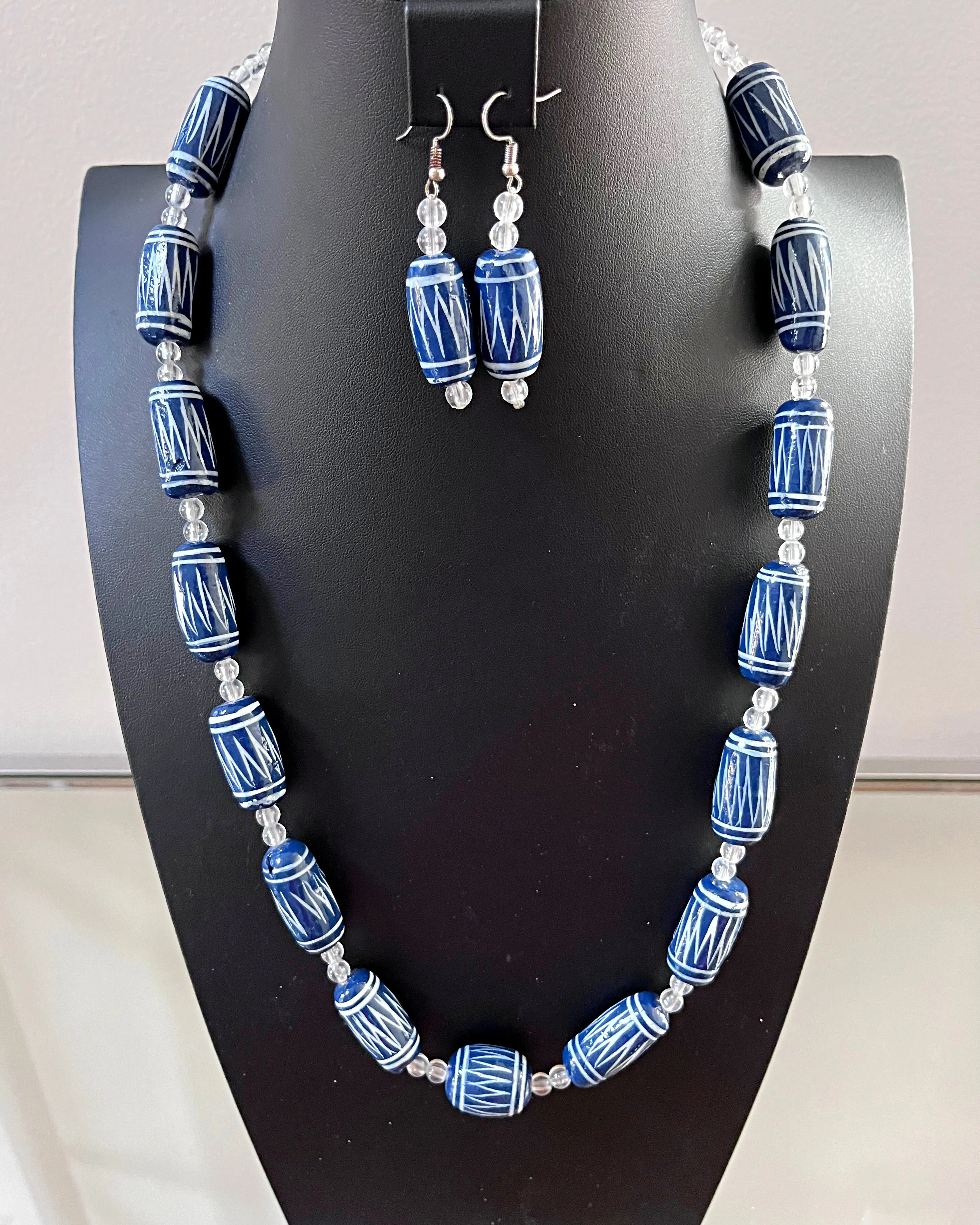 Bamileke Beads Traditional Necklace with Earrings