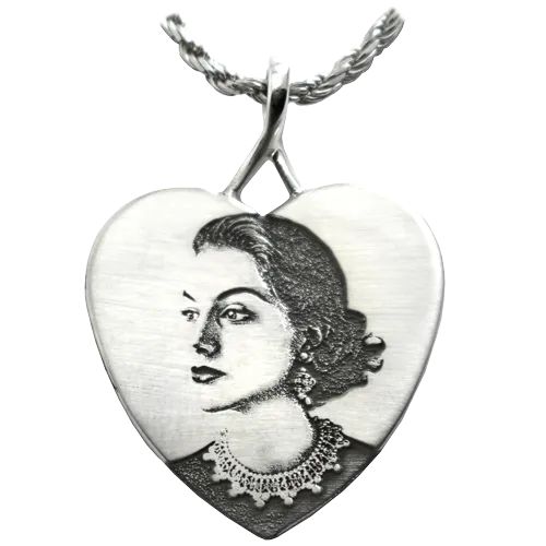 B&B 3D Photo Heart Pendant