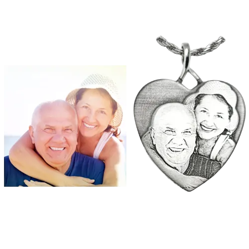 B&B 3D Photo Heart Pendant