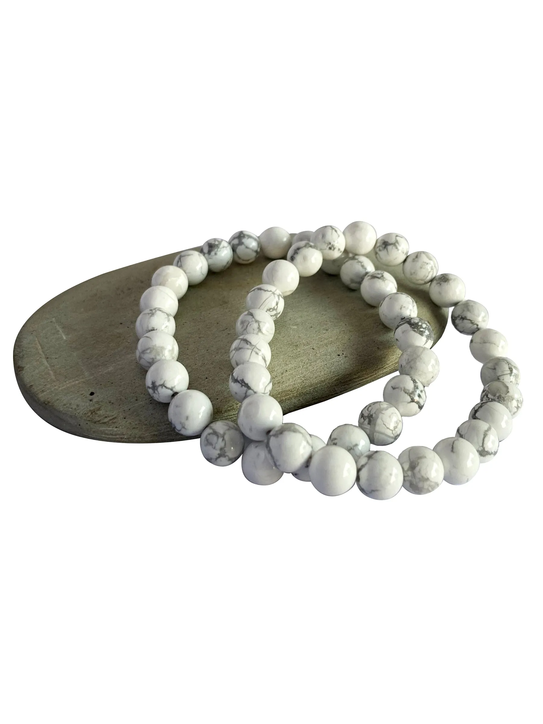 Beaded Bracelet Howlite White (Pack of 2)