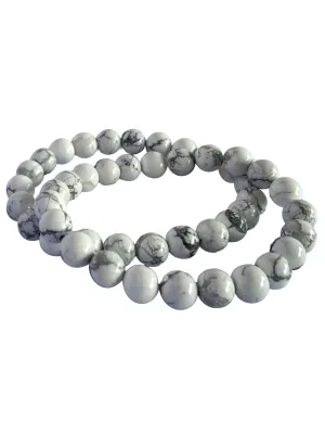 Beaded Bracelet Howlite White (Pack of 2)