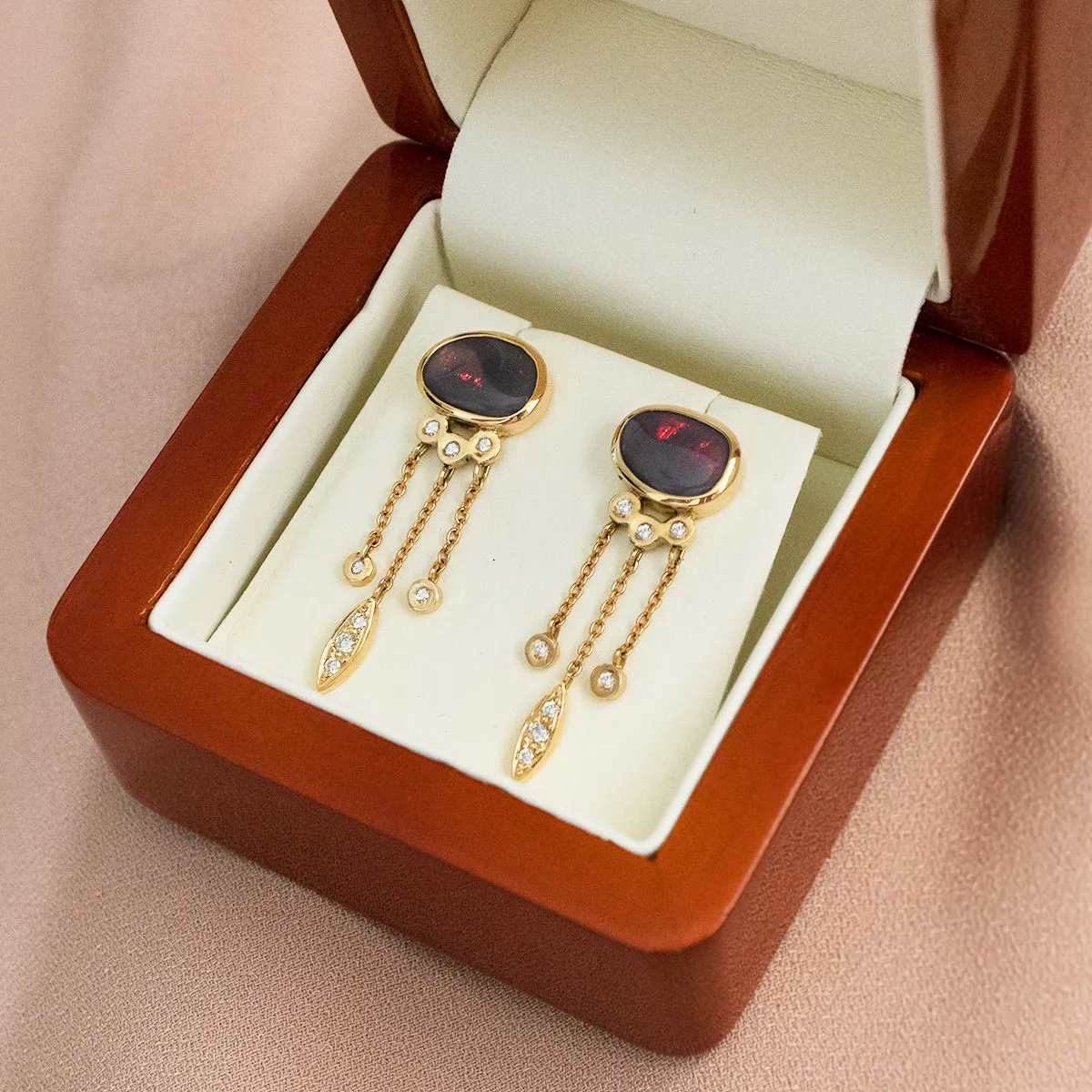 Black Opal Jellyfish Earrings