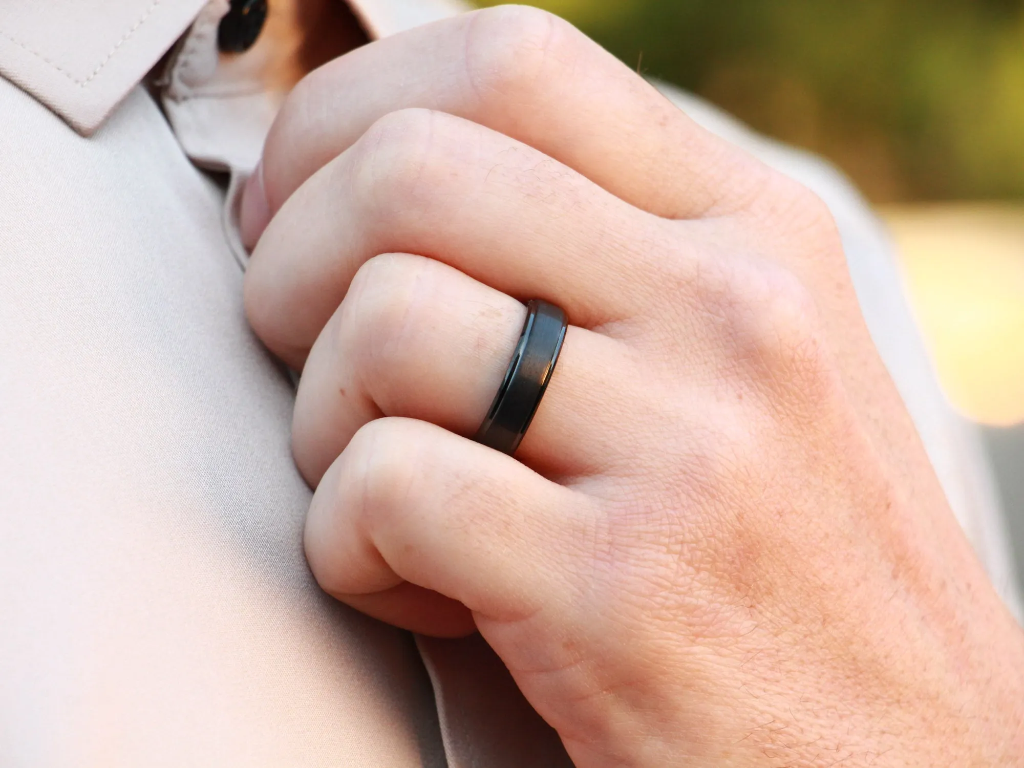 Black Tungsten Ring, Gentleman's Band - 6MM