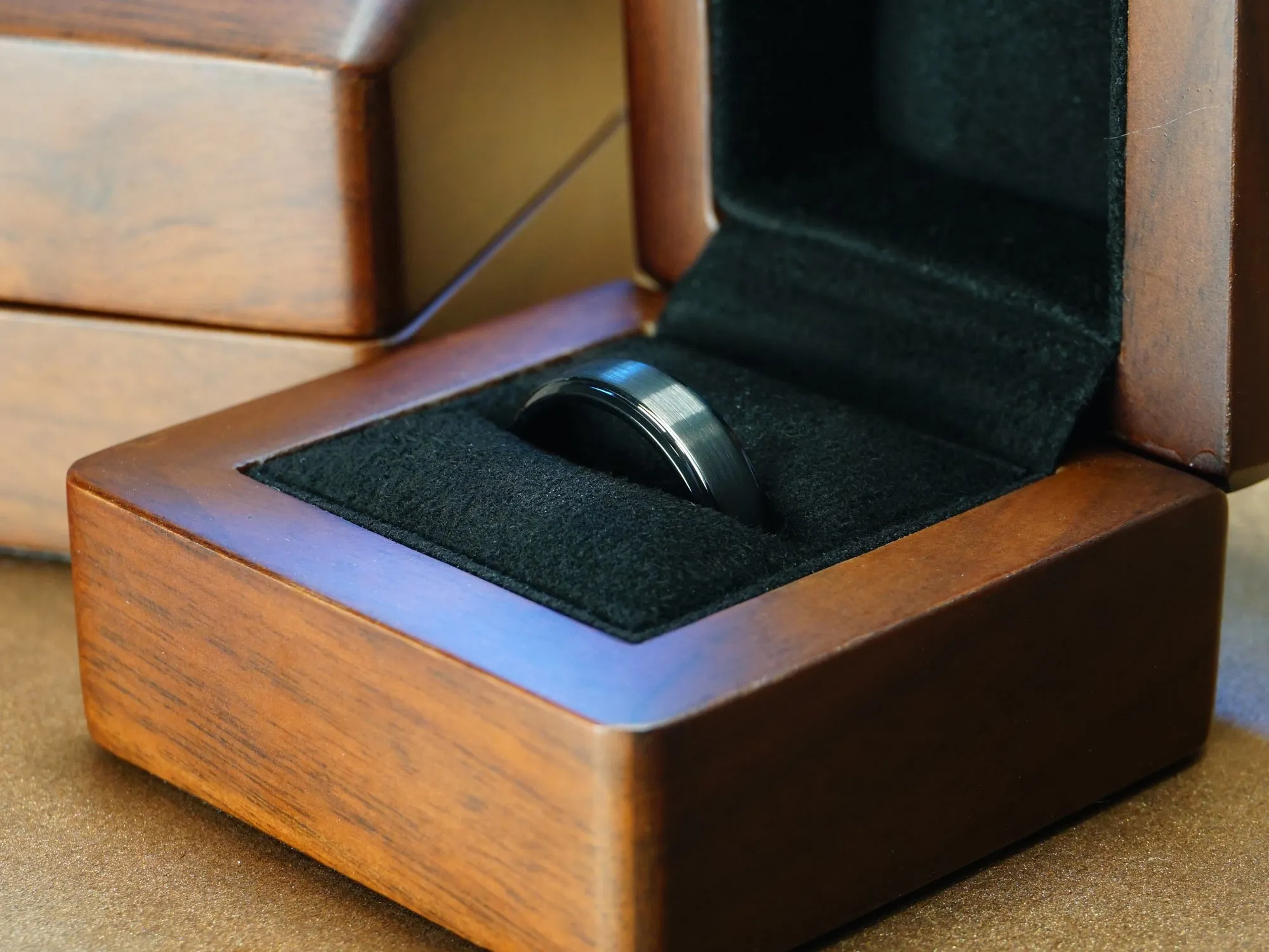 Black Tungsten Ring, Gentleman's Band - 6MM