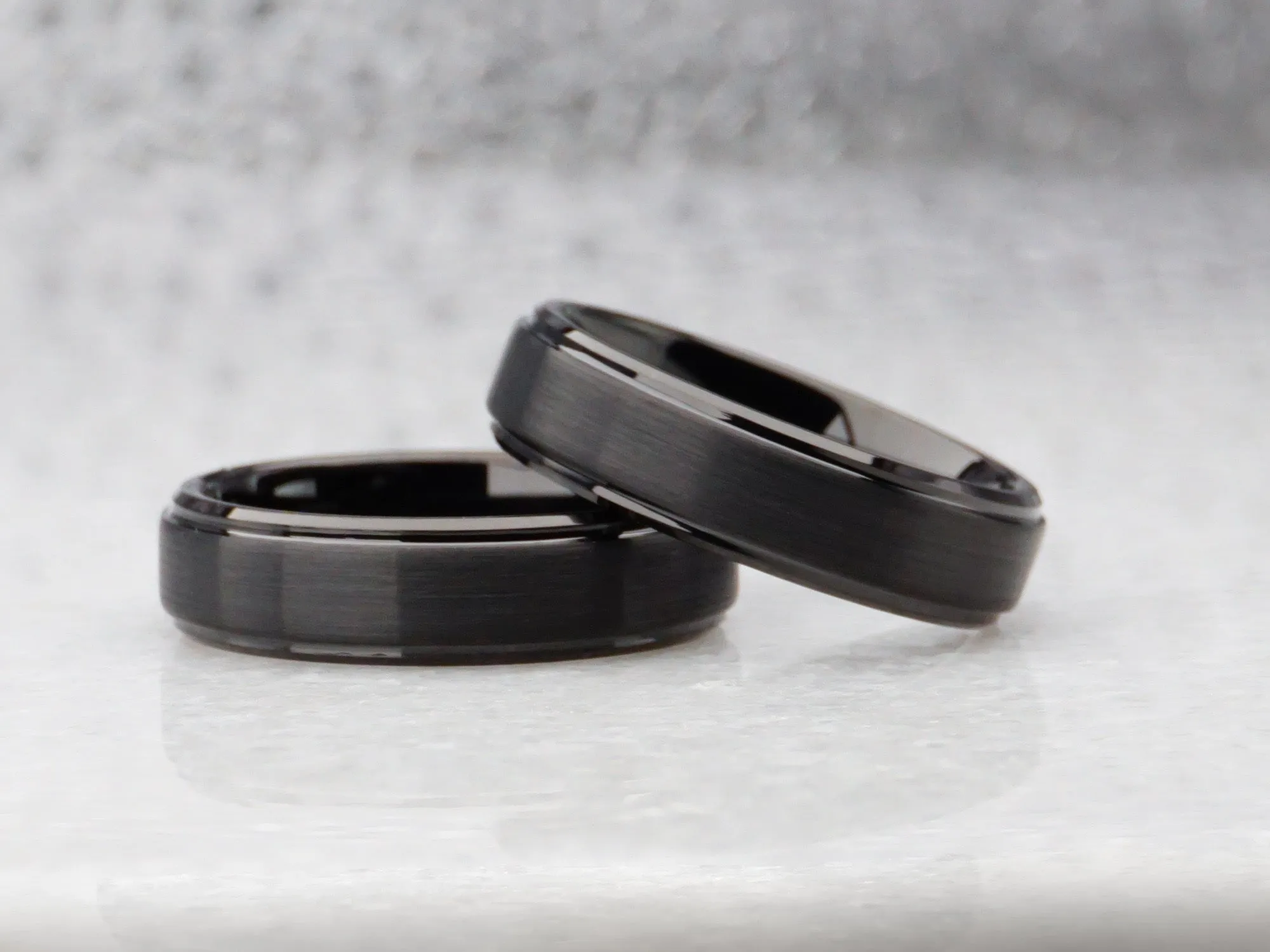 Black Tungsten Ring, Gentleman's Band - 6MM