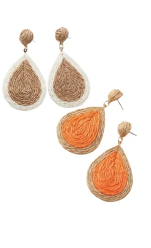 Boho Straw Drop Earrings