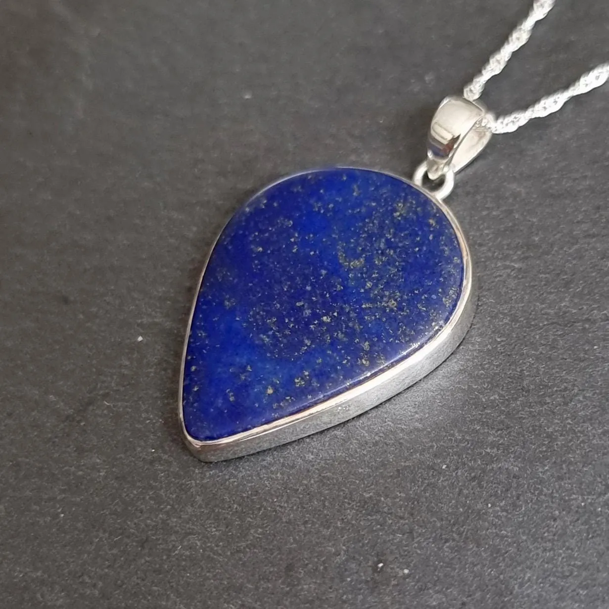 Bold Heart Lapis Lazuli 925 Sterling Silver Pendant, LLP9