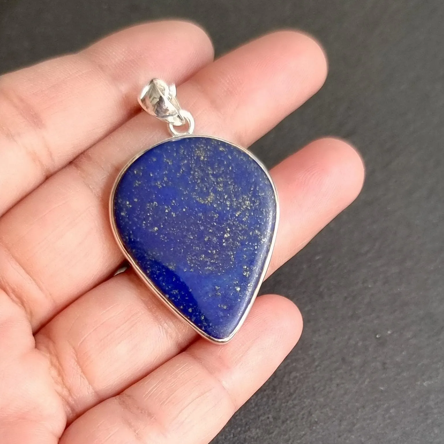 Bold Heart Lapis Lazuli 925 Sterling Silver Pendant, LLP9