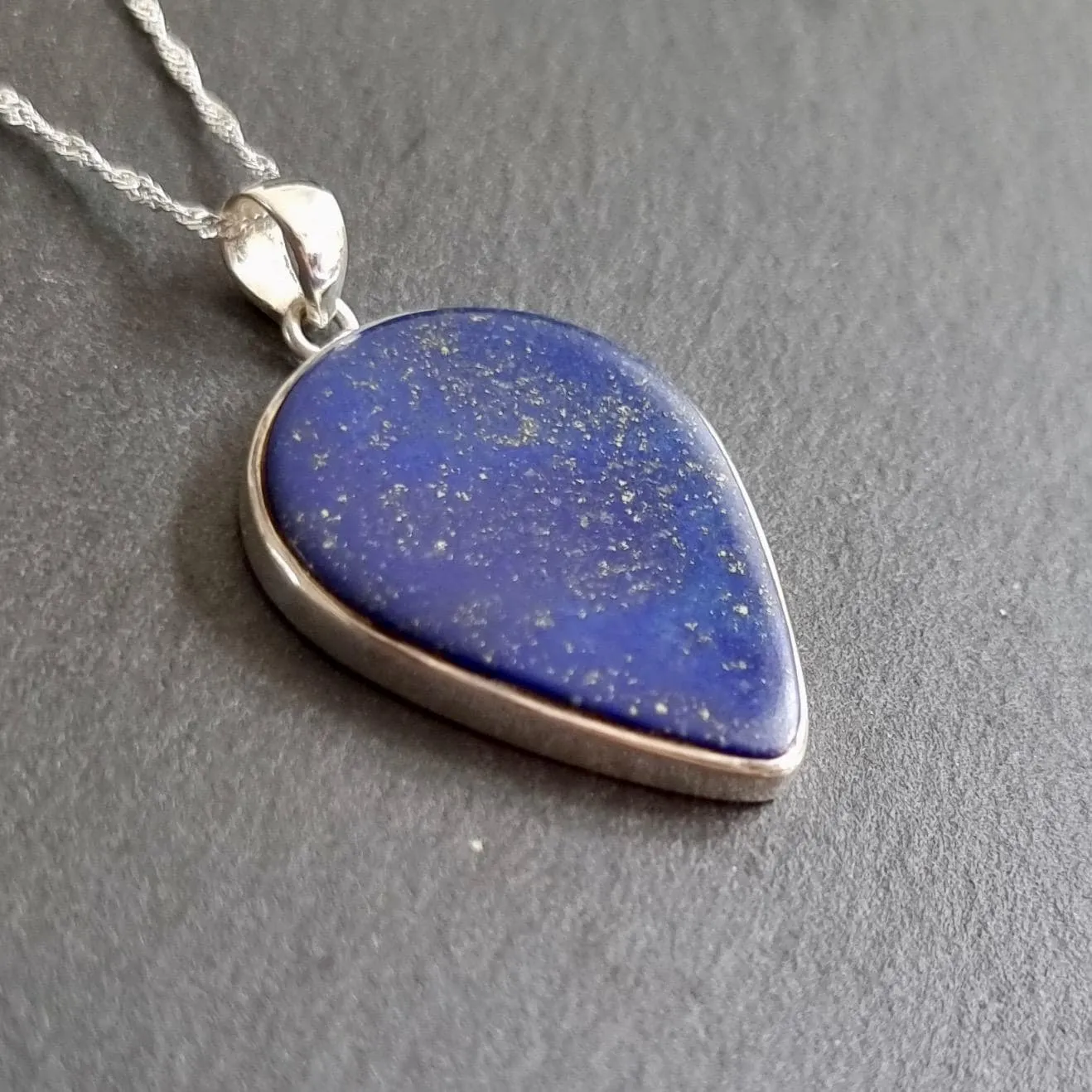 Bold Heart Lapis Lazuli 925 Sterling Silver Pendant, LLP9