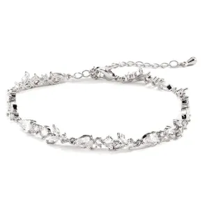 Brides Silver Crystal Wedding Bracelet 7740