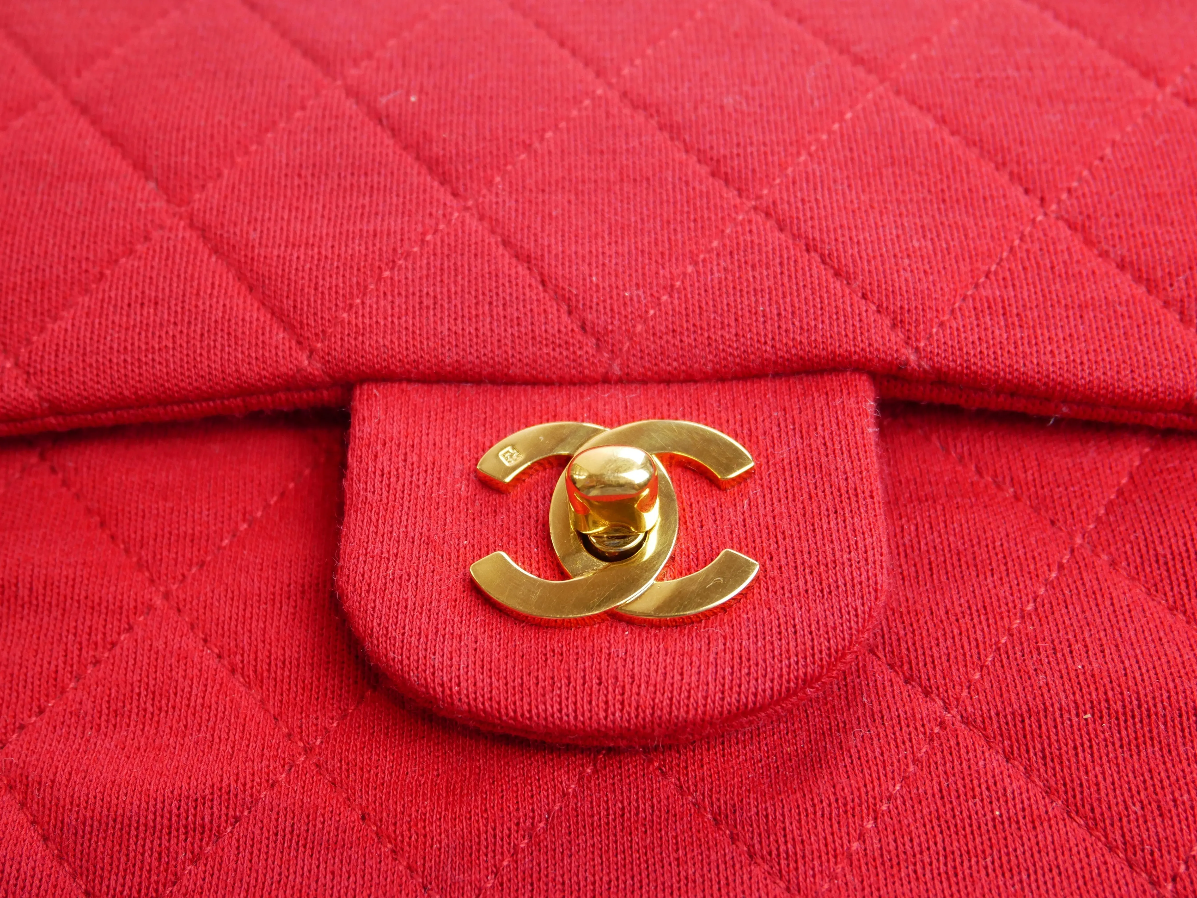 Chanel Timeless bag in red jersey - 2016