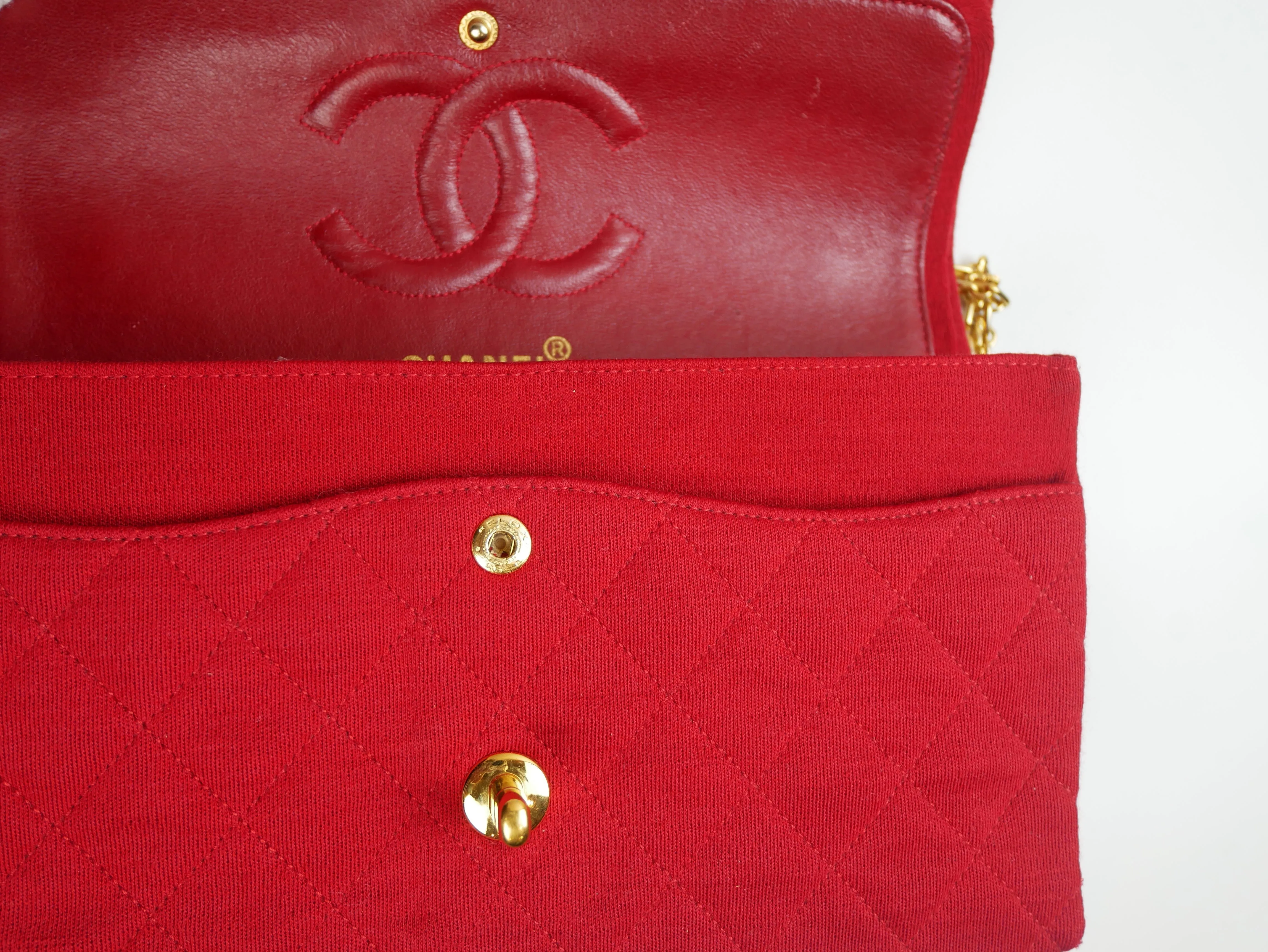 Chanel Timeless bag in red jersey - 2016