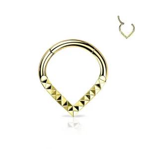 Chevron Cut Titanium Hinged Segment Ring