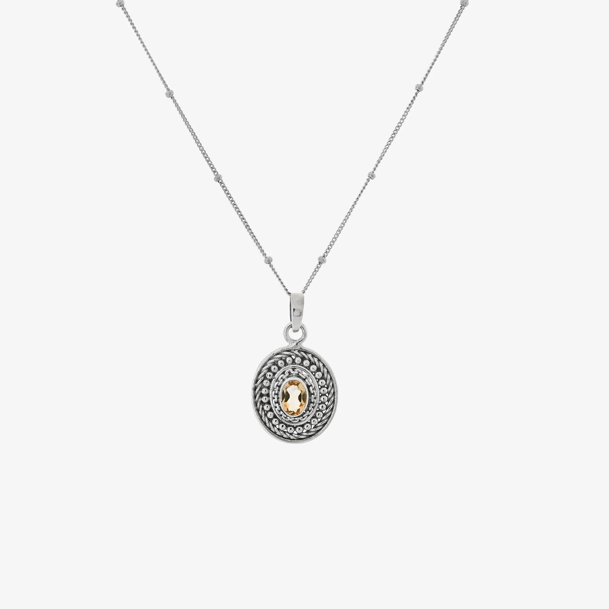 Citrine Medallion Necklace