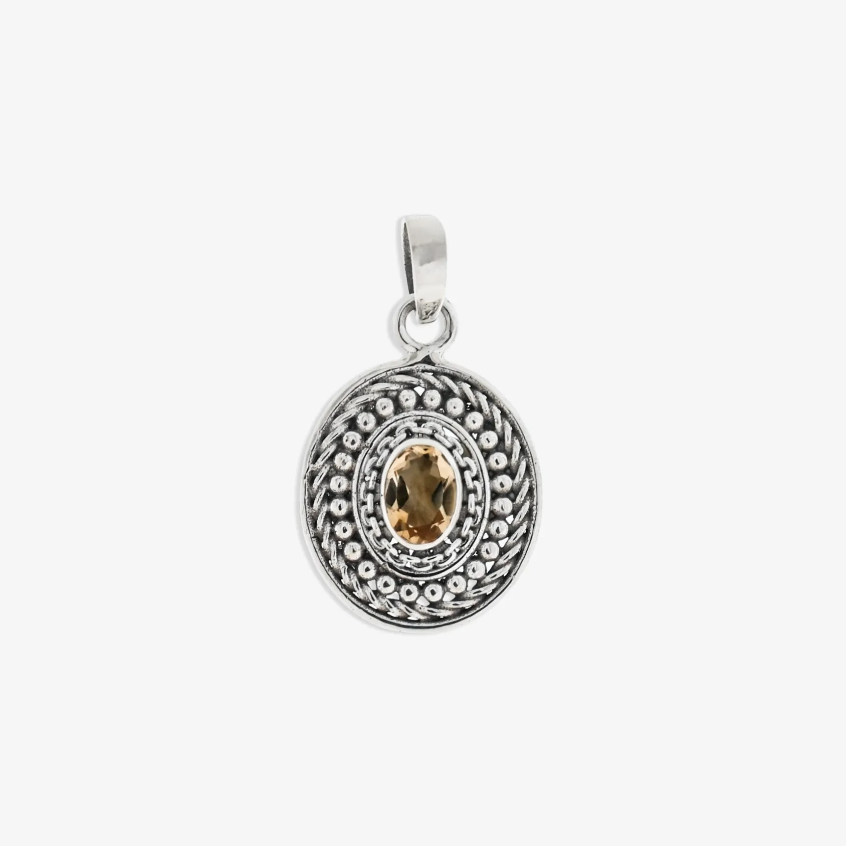 Citrine Medallion Necklace
