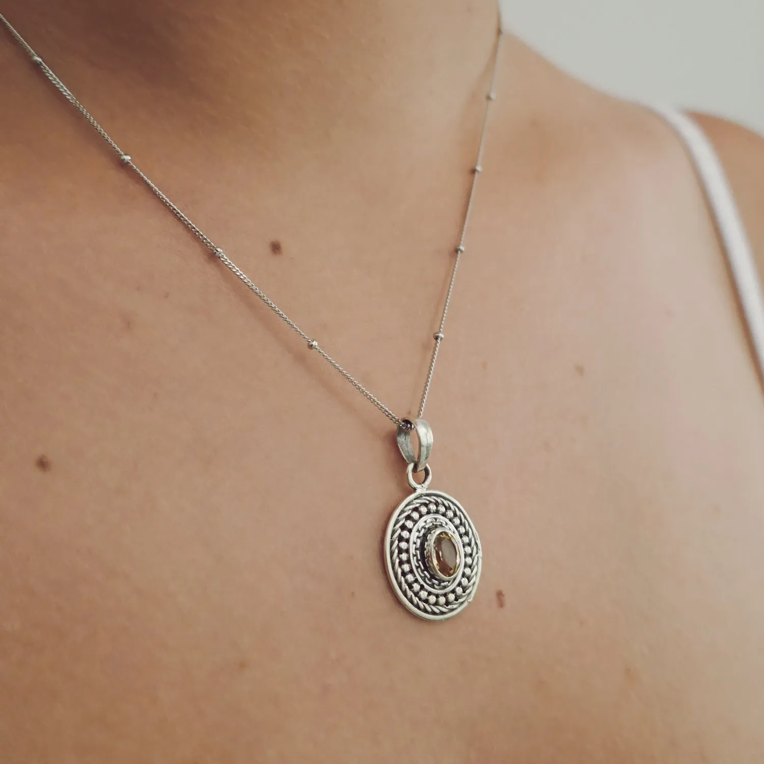 Citrine Medallion Necklace