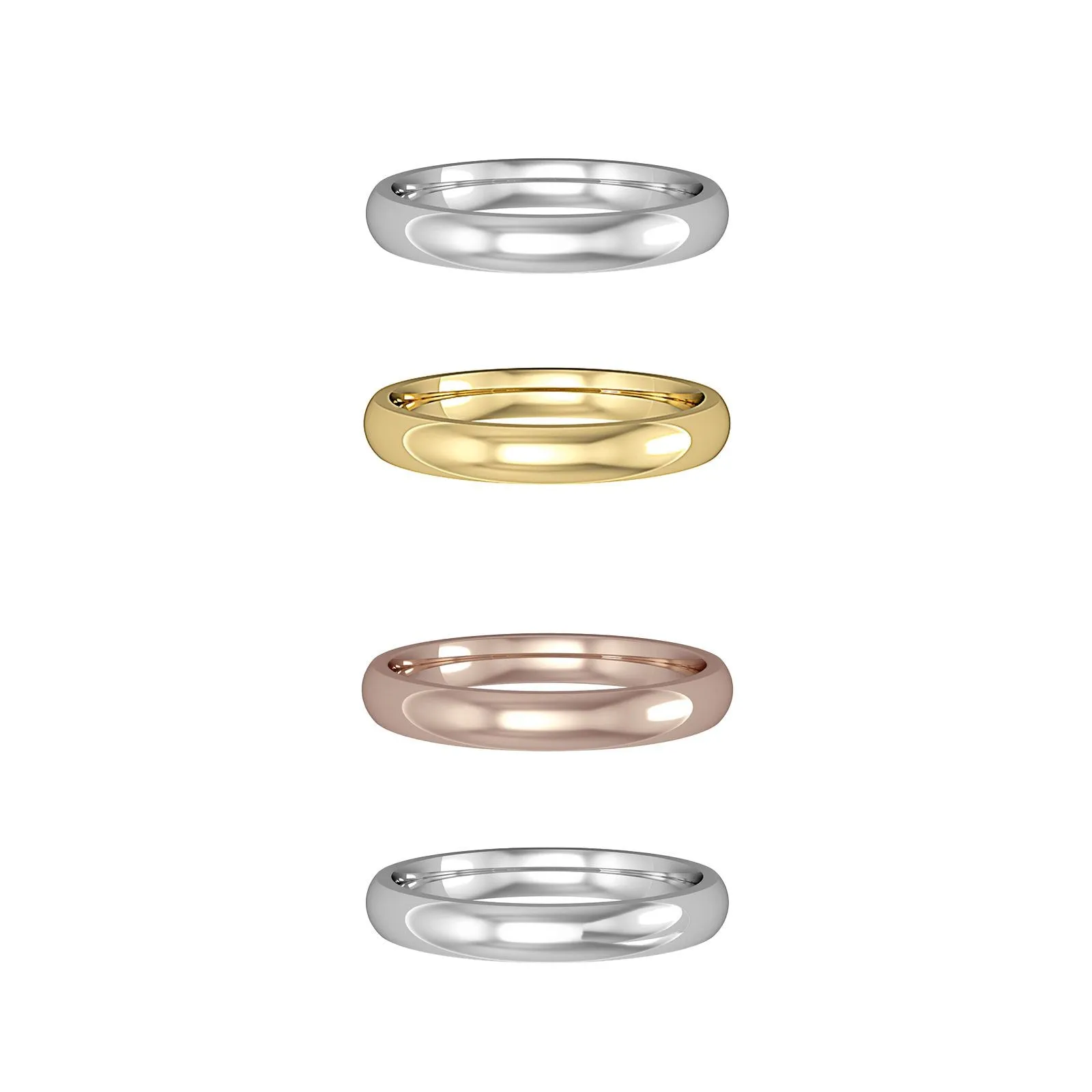 Classic Court Style Wedding Band 3.0mm