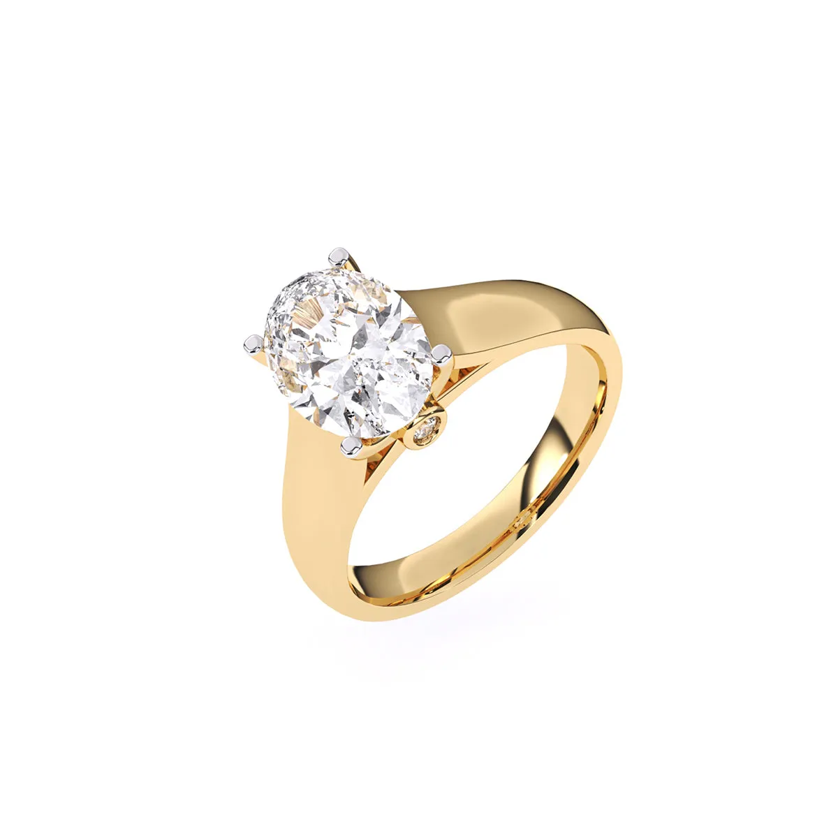 Classic Lab Grown Oval Cut Solitaire Ring
