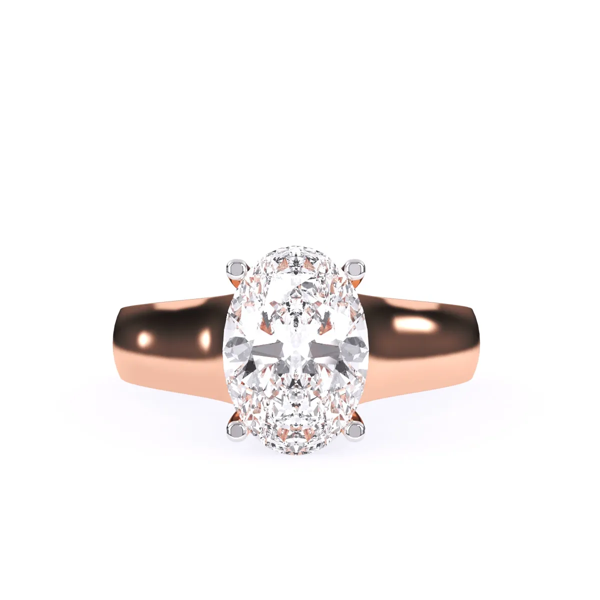Classic Lab Grown Oval Cut Solitaire Ring