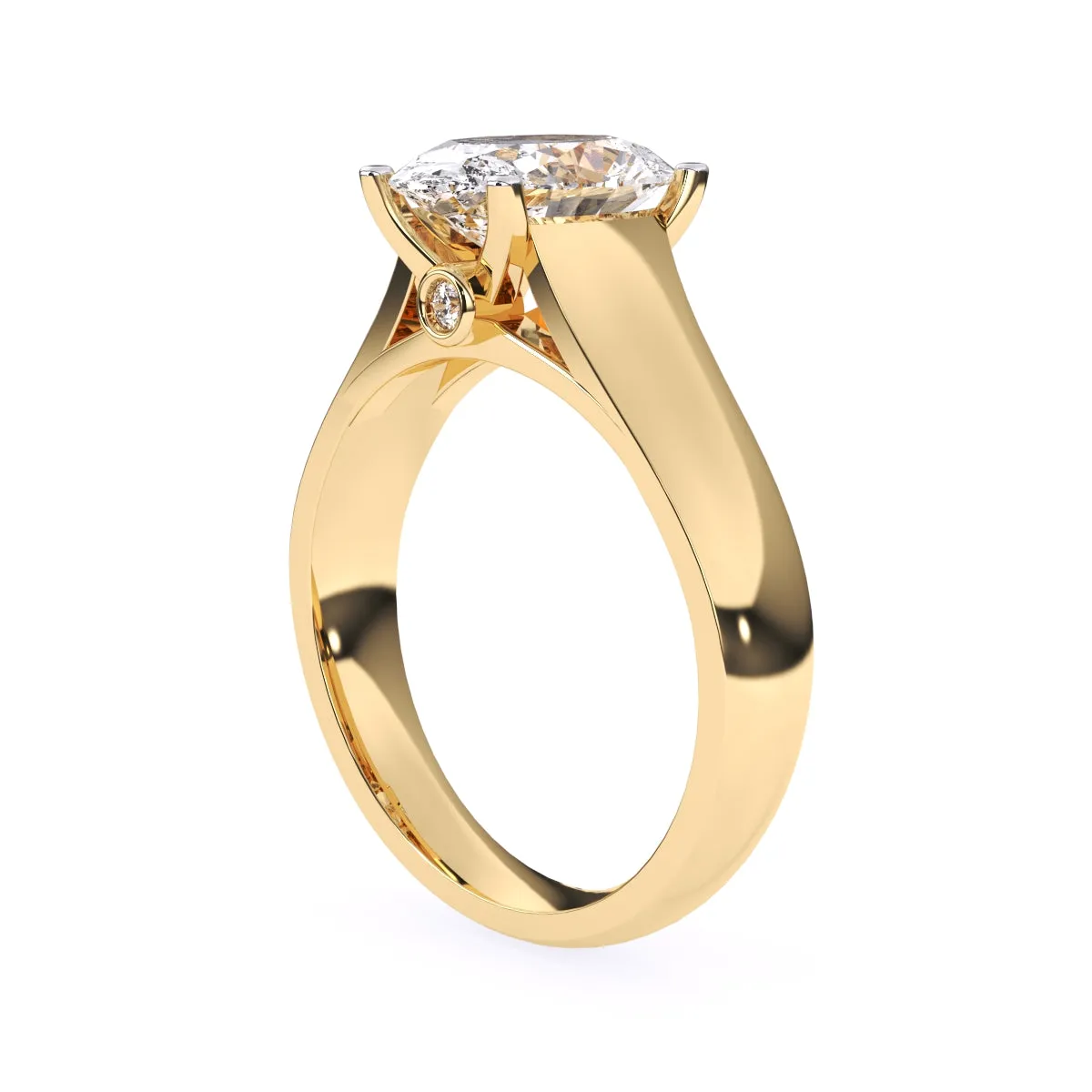Classic Lab Grown Oval Cut Solitaire Ring