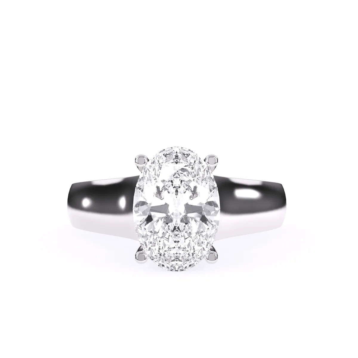 Classic Lab Grown Oval Cut Solitaire Ring