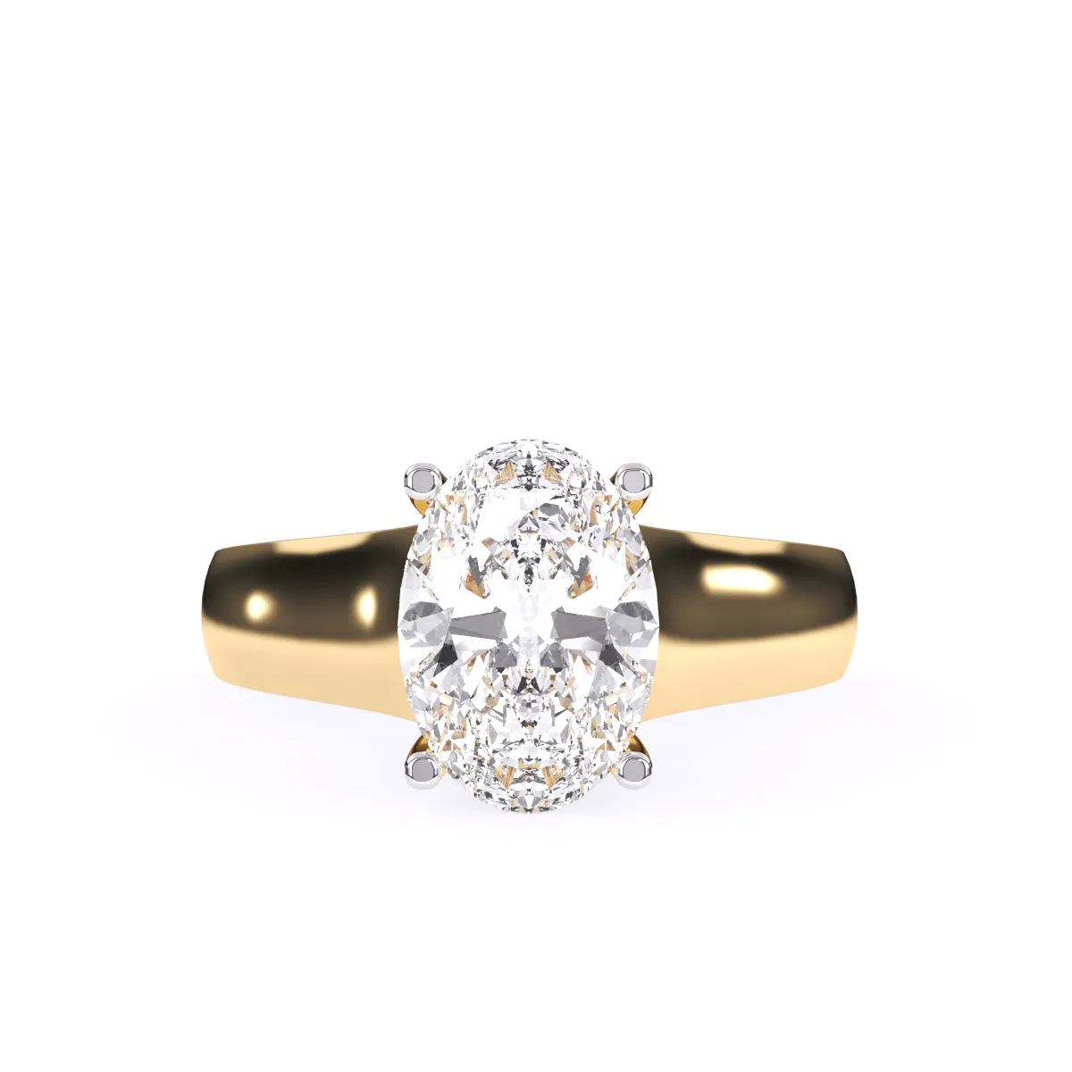 Classic Lab Grown Oval Cut Solitaire Ring