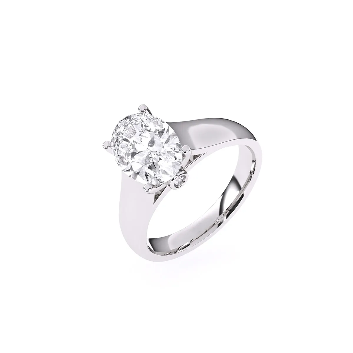 Classic Lab Grown Oval Cut Solitaire Ring
