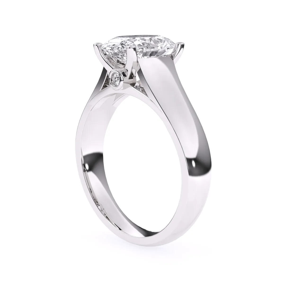 Classic Lab Grown Oval Cut Solitaire Ring