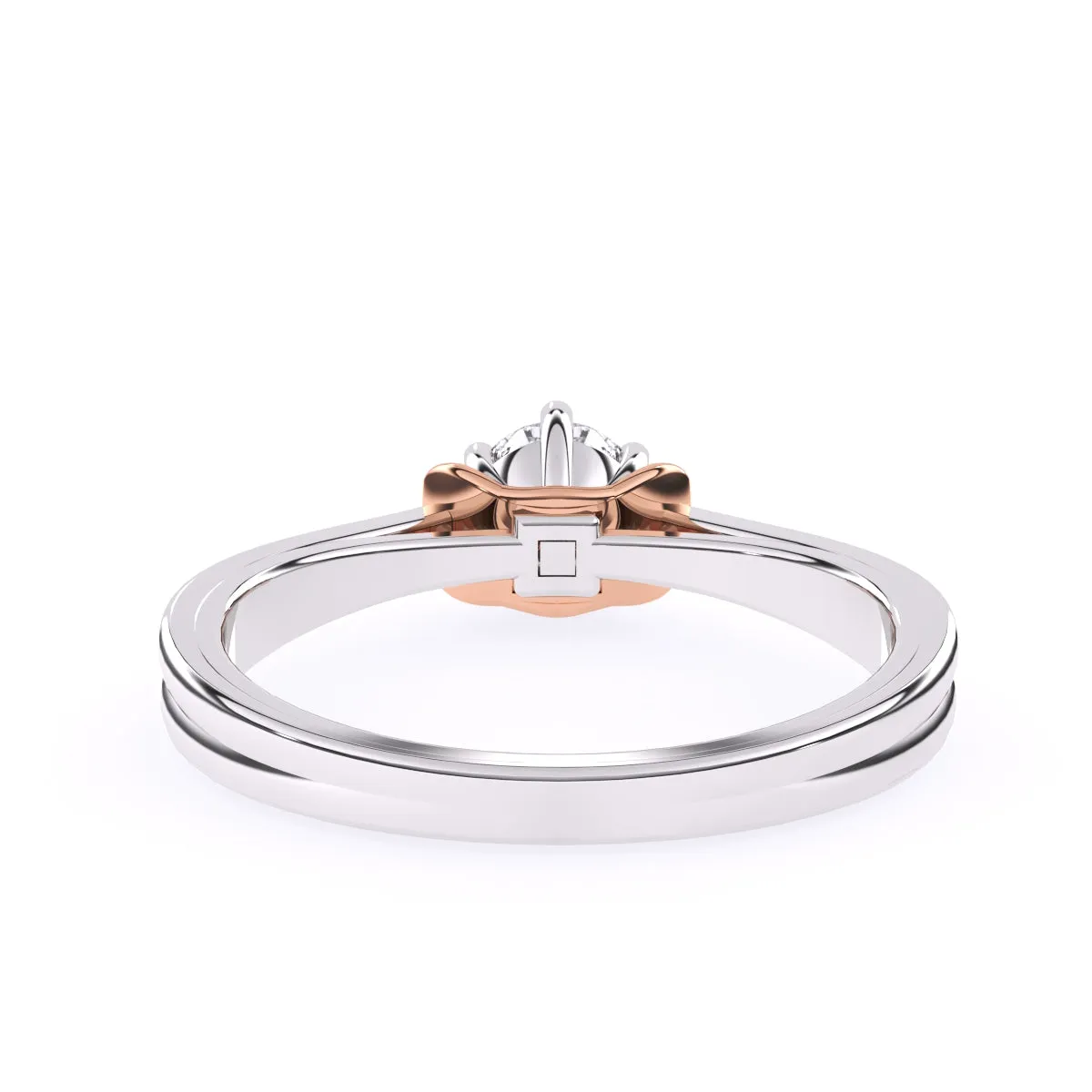 Classic Round Diamond Two Tone Ring