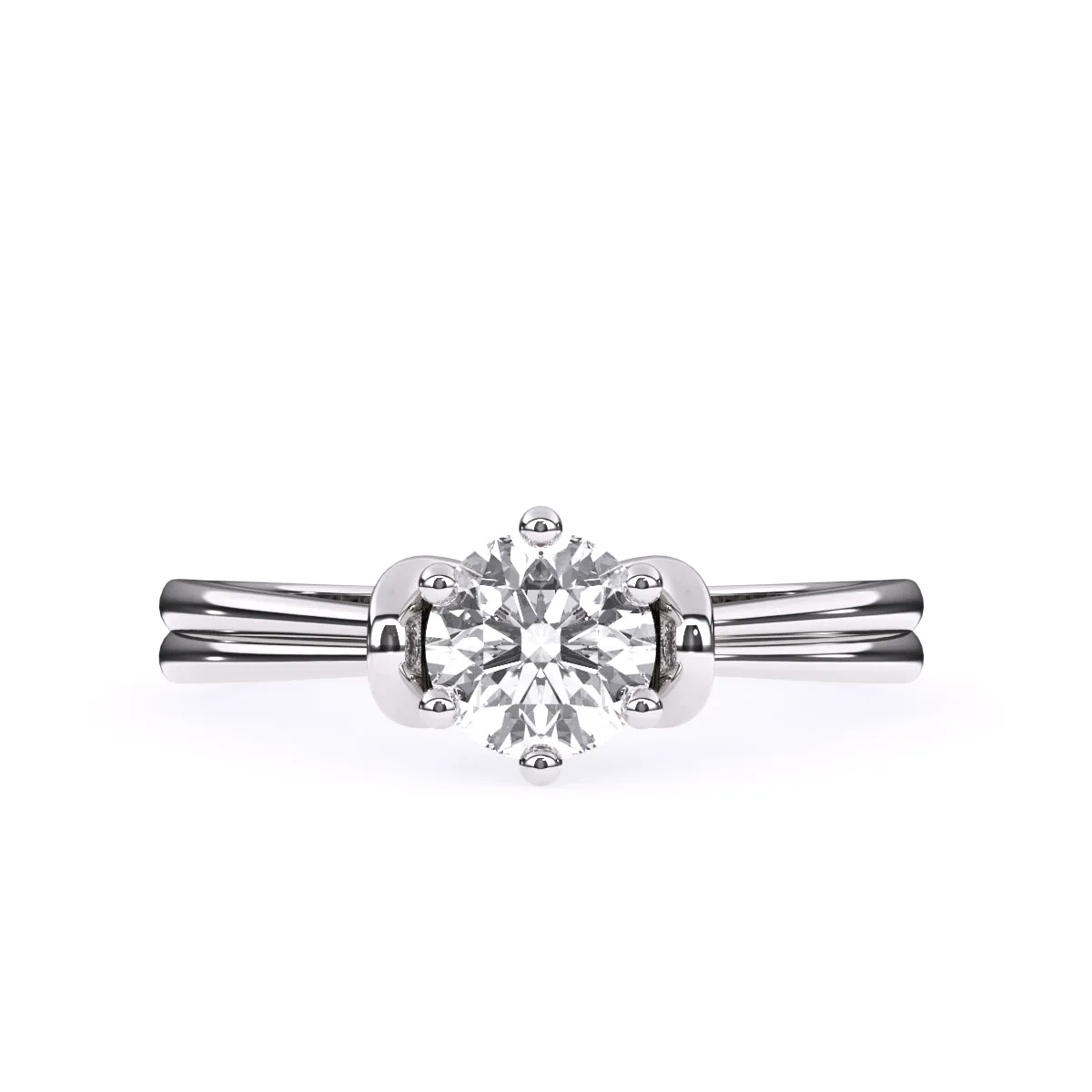 Classic Round Diamond Two Tone Ring
