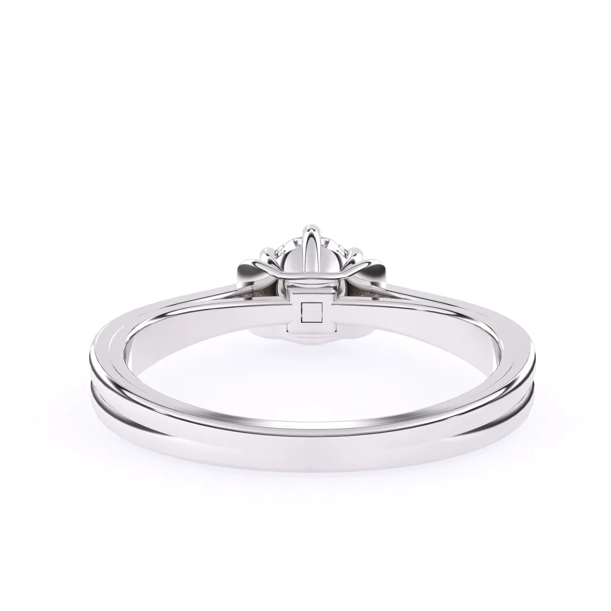 Classic Round Diamond Two Tone Ring