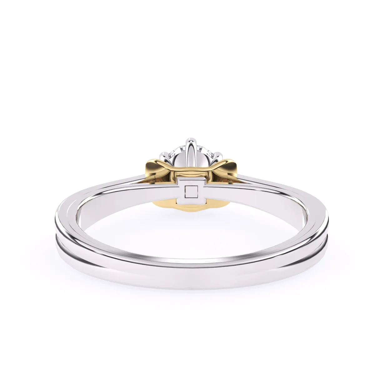 Classic Round Diamond Two Tone Ring